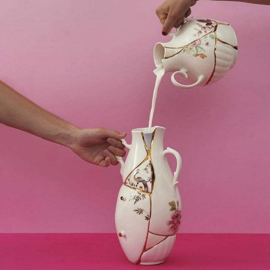 Amazon.co.jp: Seletti 09676 金継ぎ磁器花瓶 8インチ : ホーム